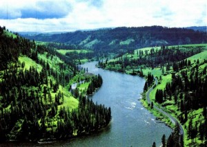 Sweeping S-shaped curves of the middle fork of the Clearwater River and Rt 12